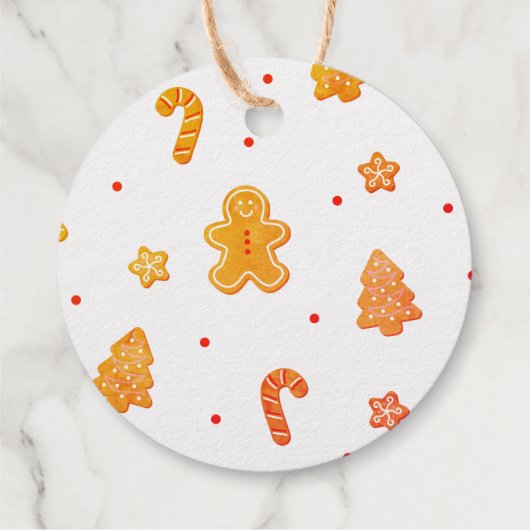 Goudfolie Gingerbread Man Vrolijk Kerstfeest Bedankjes Labels (Achterkant)