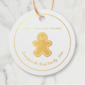 Goudfolie Gingerbread Man Vrolijk Kerstfeest Bedankjes Labels (Voorkant)
