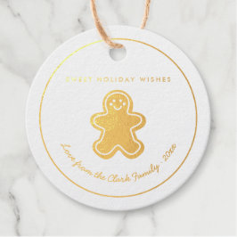 Goudfolie Gingerbread Man Vrolijk Kerstfeest Bedankjes Labels