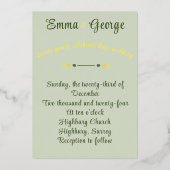 Goudfolie Glas in lood Irissen Invitation Folie Uitnodiging (Achterkant)