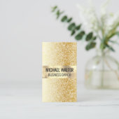 Goudfolie | Gouden Abstracte Textuur Achtergrond Visitekaartje (Staand voorkant)