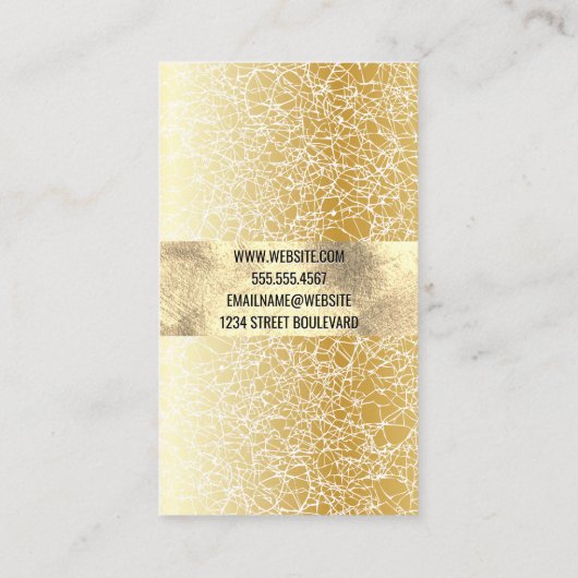 Goudfolie | Gouden Abstracte Textuur Achtergrond Visitekaartje (Achterkant)