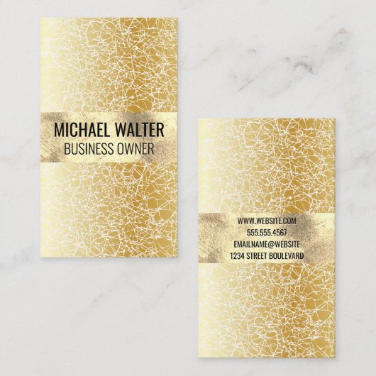 Goudfolie | Gouden Abstracte Textuur Achtergrond Visitekaartje (Voorkant / Achterkant)