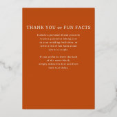 Goudfolie goudsbloem bruiloft Menu Kaart (Achterkant)