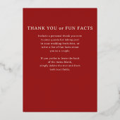 Goudfolie goudsbloem bruiloft Menu Kaart (Achterkant)