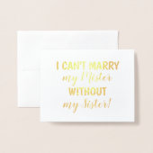 goudfolie | Grappig bruidsmeisje of bruidsmeisje Folie Kaarten (Voorkant met envelop)