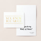 goudfolie | Grappig bruidsmeisje of bruidsmeisje Folie Kaarten (Display)