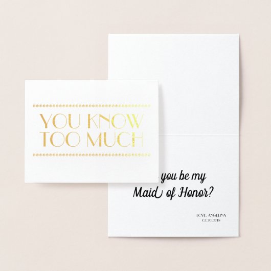 goudfolie | Grappig bruidsmeisje of bruidsmeisje Folie Kaarten (Display)