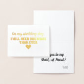 goudfolie | Grappig bruidsmeisje of bruidsmeisje Folie Kaarten (Display)