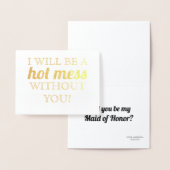 goudfolie | Grappig bruidsmeisje of bruidsmeisje Folie Kaarten (Display)