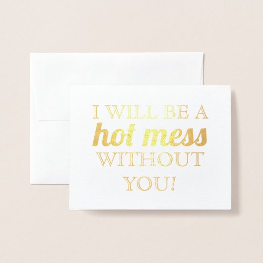 goudfolie | Grappig bruidsmeisje of bruidsmeisje Folie Kaarten (Voorkant met envelop)