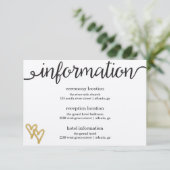 Goudfolie Harten Kraft Papier Informatie Kaart (Staand voorkant)