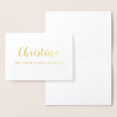 goudfolie-Kaart | Word jij mijn bruidsmeisje? Folie Kaarten (Display)