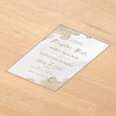 Goudfolie Kant Nuestra Boda Spaans Bruiloft Acryl Uitnodigingen (Laagn)