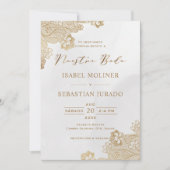 Goudfolie Kant  Nuestra Boda Spaans Bruiloft Kaart (Voorkant)