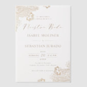 Goudfolie Kant  Nuestra Boda Spaans Bruiloft Vellum Uitnodigingen (Voorkant)