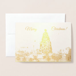 Goudfolie Kerstboom Kaart