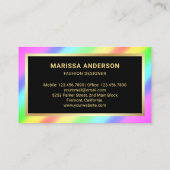 Goudfolie Kleurrijke Regenboog Hoge Hakken Stilett Visitekaartje (Achterkant)