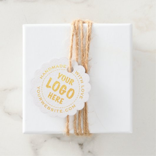 Goudfolie Kraft Prijs Label Hang Label geschulpte (Met doos)