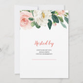 Goudfolie Letters Rustic Blush Pink Floral Baby Kaart (Achterkant)