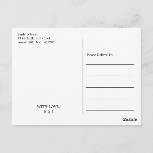 goudfolie libel bruiloft dank u briefkaart (Achterkant)