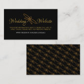  goudfolie libel bruiloft website informatiekaartje (Voorkant / Achterkant)