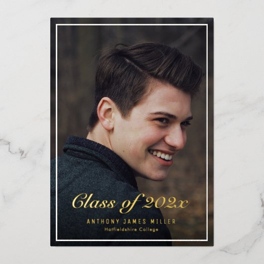 goudfolie lijst afstuderen Aankondiging (Voorkant)