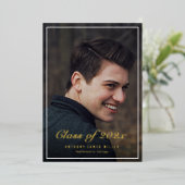 goudfolie lijst afstuderen Aankondiging (Staand Voorkant)