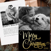 Goudfolie Merry Christmas Custom Familie Afbeeldin Folie Feestdagenkaart