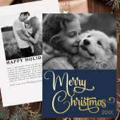 Goudfolie Merry Christmas Custom Familie Afbeeldin Folie Feestdagenkaart