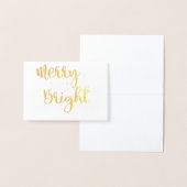 Goudfolie Merry en Bright Kerstmis Folie Kaarten (Display)