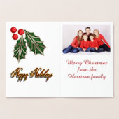  goudfolie met kerstkaart rood groen folie kaarten (Binnen)