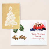  goudfolie met kerstkaart rood groen folie kaarten (Display)