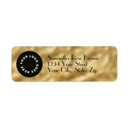 Goudfolie met Logo Return-adreslabel Etiket (Voorkant)