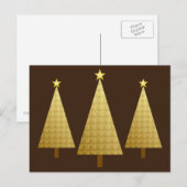 Goudfolie met moderne kerstbomen feestdagenkaart (Voorkant / Achterkant)