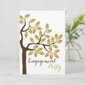 Goudfolie met moderne verlofpartij bruiloft kaart (Staand voorkant)