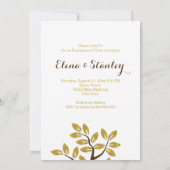 Goudfolie met moderne verlofpartij bruiloft kaart (Achterkant)