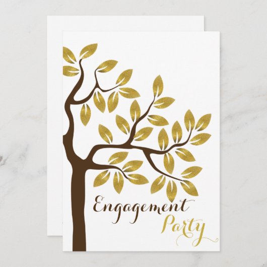 Goudfolie met moderne verlofpartij bruiloft kaart (Voorkant / Achterkant)