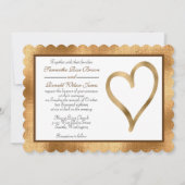 Goudfolie met open hartbruiloft kaart (Voorkant)