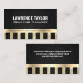 Goudfolie Metallic Gestreept Visitekaartje (Voorkant / Achterkant)