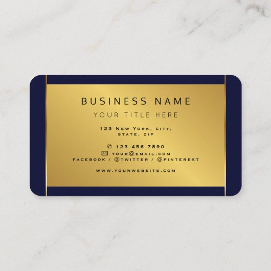 Goudfolie Minimalistisch Modern Dark professioneel Visitekaartje (Achterkant)