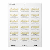 Goudfolie Modern Script Afstuderen Adresetiketten Etiket (Full Sheet)
