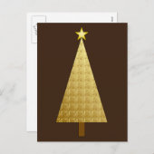 Goudfolie moderne kerstboom feestdagenkaart (Voorkant / Achterkant)