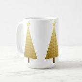 Goudfolie moderne kerstboom koffiemok (Voorkant links)