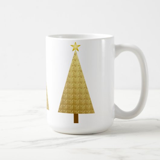 Goudfolie moderne kerstboom koffiemok (Rechts)