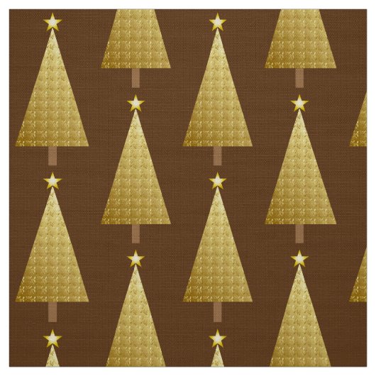 Goudfolie moderne kerstboom stof (Swatch)
