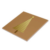 Goudfolie moderne kerstboom tegeltje (Zijkant)