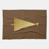 Goudfolie moderne kerstboom theedoek (Horizontaal)