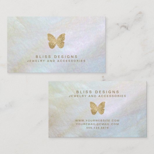  Goudfolie Moeder van Parelvlinder Visitekaartje (Voorkant / Achterkant)