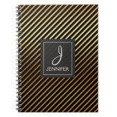 Goudfolie monogram gestipt Notitieboek (Voorkant)